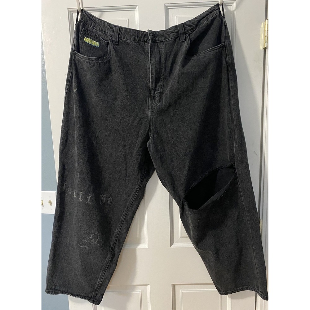 Empyre Men's Loose Fit Scramble‎ Skate Jeans Black Stonewashed Size 44